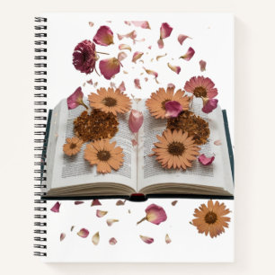 Ästhetisches Vintage-Pressed- Flower-Journal – Whi Notizbuch