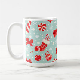 Ästhetisches Weihnachtsmuster Süßigkeiten Kaffeetasse