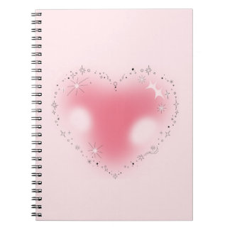 Ästhetisches Y2K Hübsch Pink Heart Notebook Notizblock