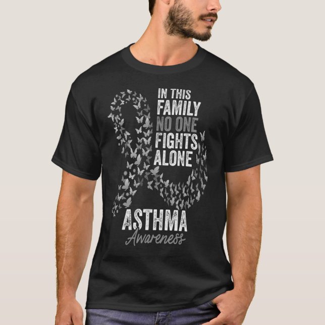 Asthma Awareness Month Butterfells Gray Ribbon T-Shirt (Vorderseite)