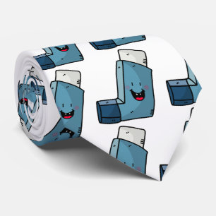 Asthma Inhalator Happy Cartoon Krawatte