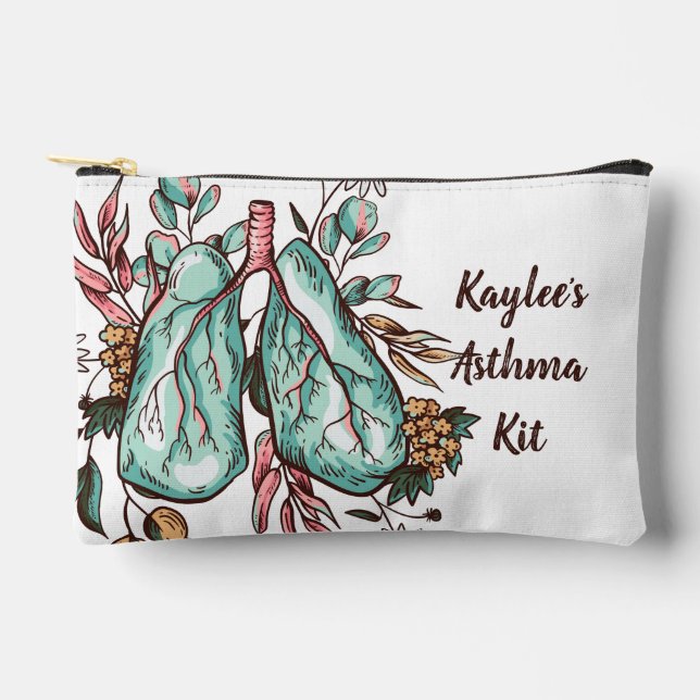 Asthma-Kit | Zipper Pouch Zubehörtasche (Vorderseite)