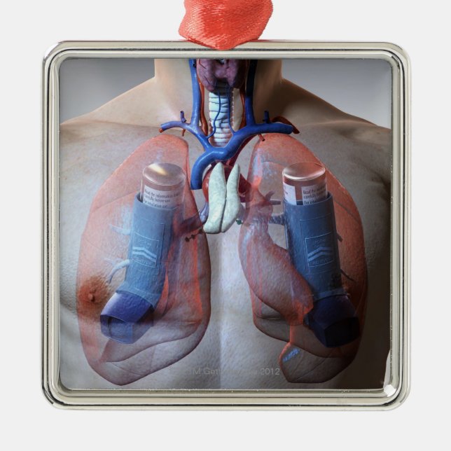Asthma Silbernes Ornament (Vorne)