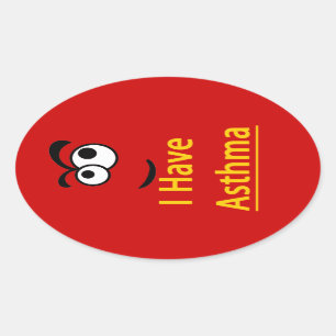 Asthma Warnhinweis Kinderaufkleber Ovaler Aufkleber