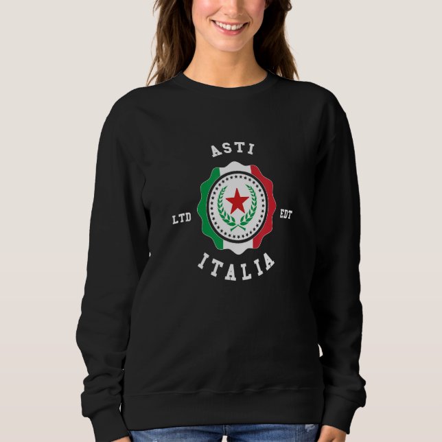 Asti Italy Flag Badge Vintage Sweatshirt (Vorderseite)