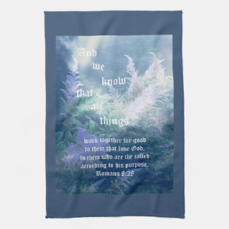 Astilbe Blue Mist Romans 8:28 Geschirrtuch