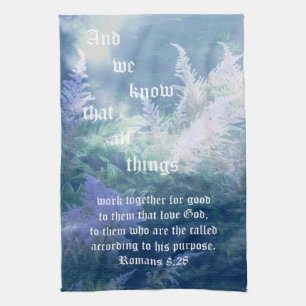 Astilbe Blue Mist Romans 8:28 Geschirrtuch