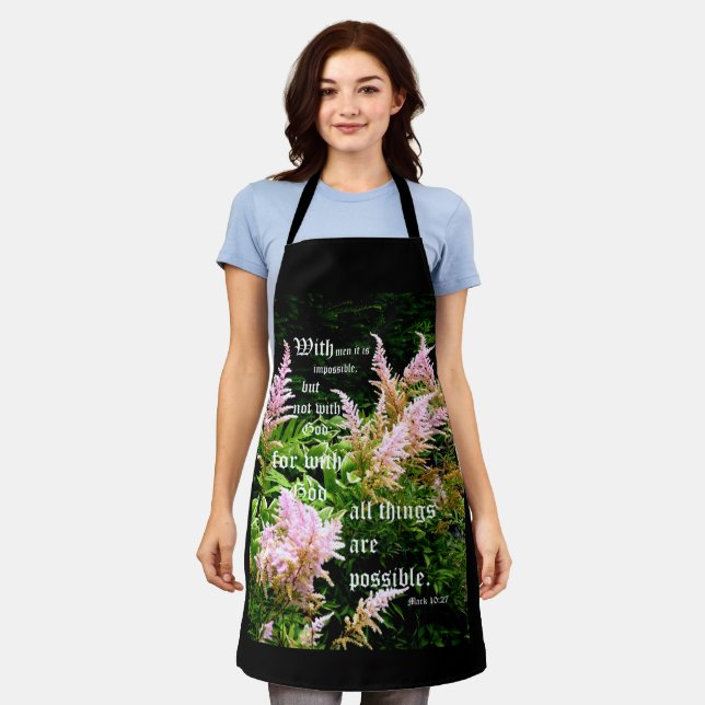 Astilbe mit Mark 10:27 Schürze (Getragen)