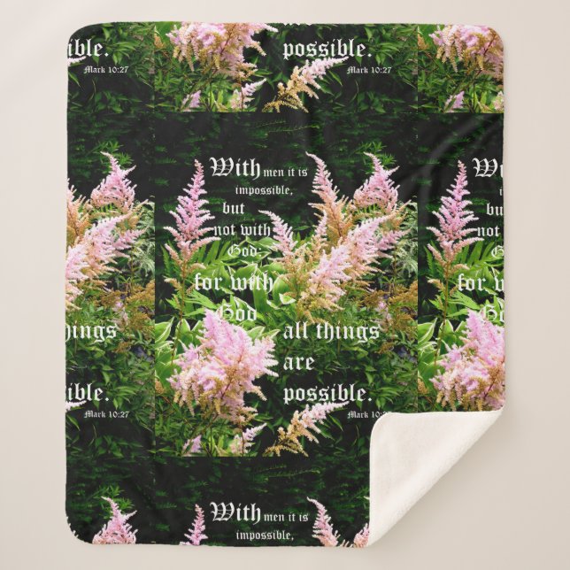 Astilbe mit Mark 10:27 Sherpadecke (Vorderseite)