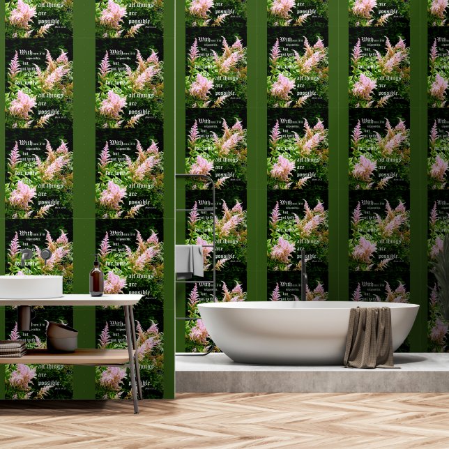 Astilbe mit Mark 10:27 Tapete (Badezimmer)