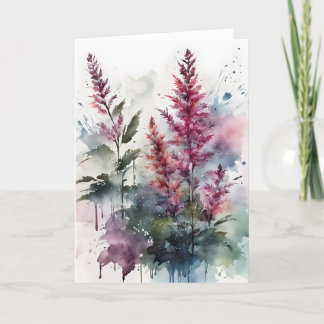 Astilbe - Watercolor flowers Karte