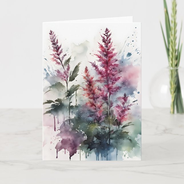 Astilbe - Watercolor flowers Karte (Vorderseite)