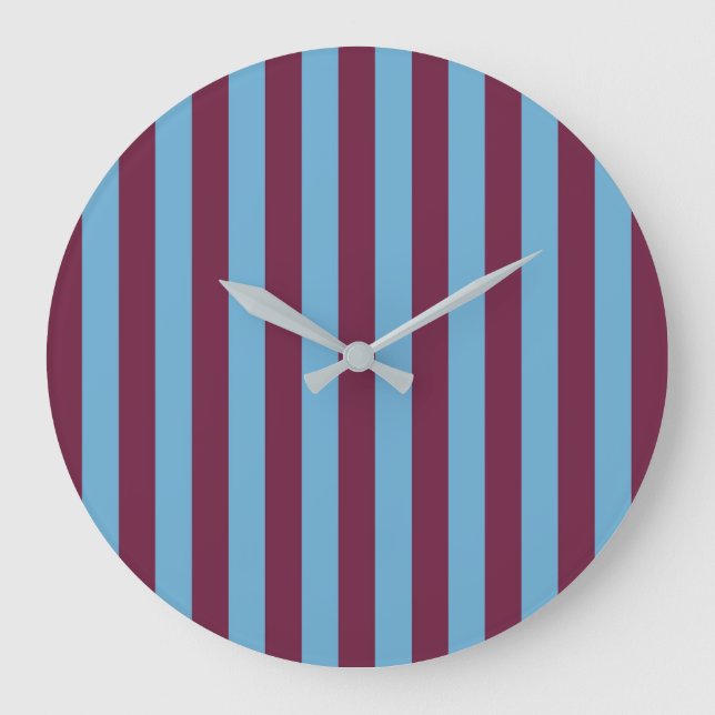 Aston Villa Stripes Große Wanduhr (Vorderseite)