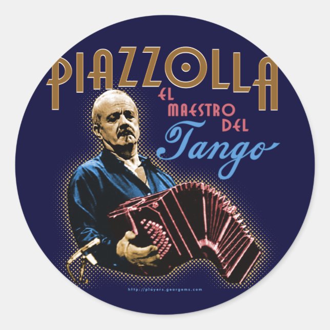 Astor Piazzolla Runder Aufkleber (Vorderseite)