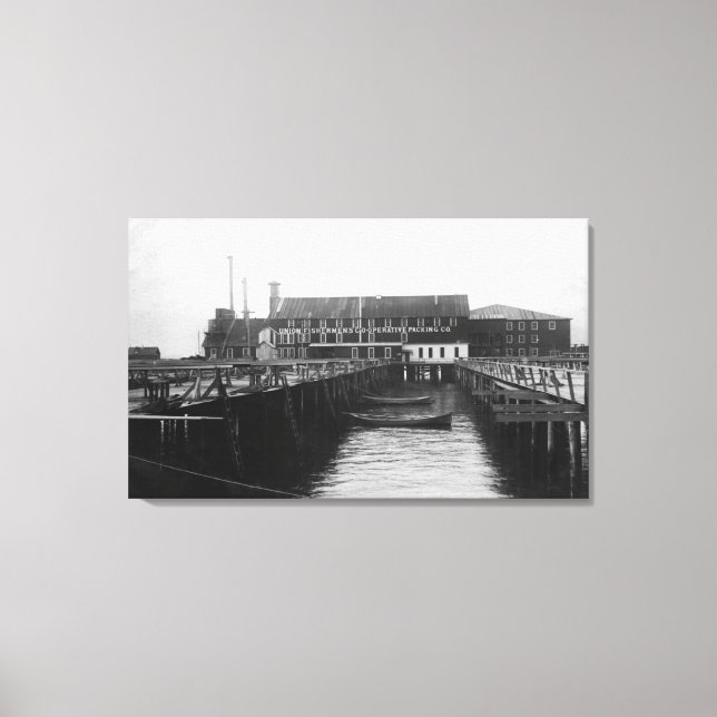 Astoria, Blick von Oregon auf Fisherman's Packing Leinwanddruck (Vorderseite)