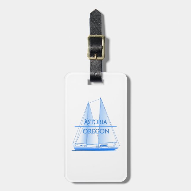 Astoria Coastal Nautical Segelschiff Gepäckanhänger (Vorderseite vertikal)