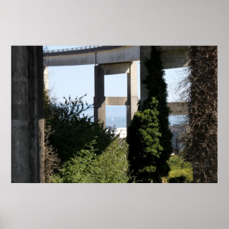 Astoria-Megler-Brücke mit Segelboot Poster