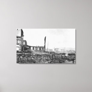 Astoria, Oregon Feuer-Ansicht von Austausch-St. Leinwanddruck