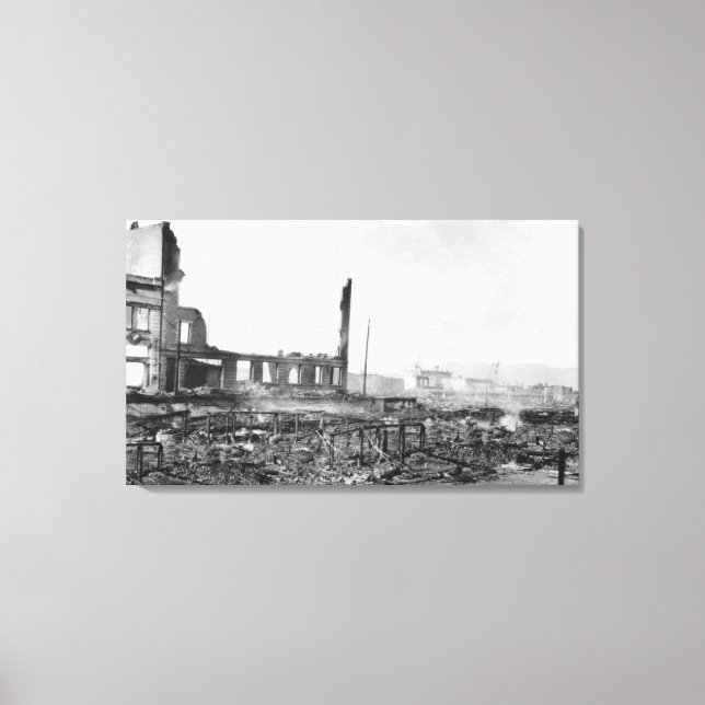 Astoria, Oregon Fire View of Exchange St. Leinwanddruck (Vorderseite)