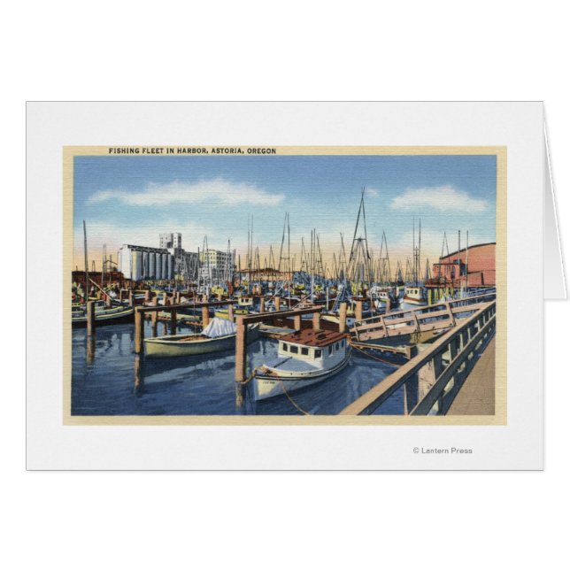 Astoria, Oregon - Fischereiflotte im Hafen (Vorderseite (Horizontal))