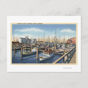 Astoria, Oregon - Fischereiflotte im Hafen Postkarte