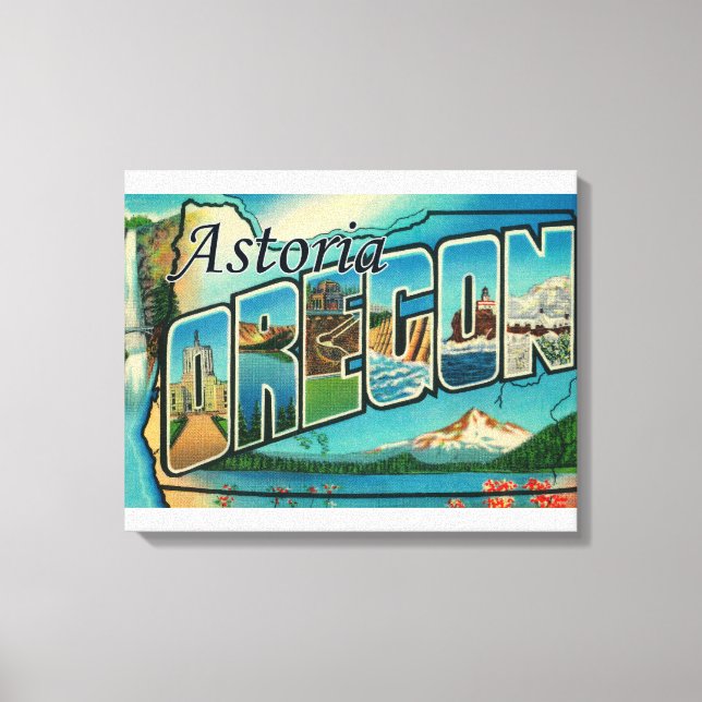 Astoria, Oregon - Große Buchstabenszenen Leinwanddruck (Vorderseite)