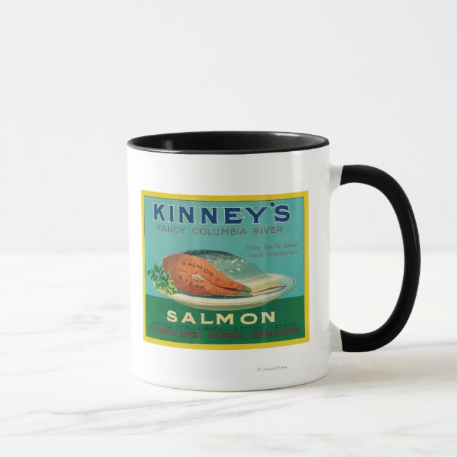 Astoria, Oregon - Lachs-Case-Label von Kinney Tasse (Rechts)