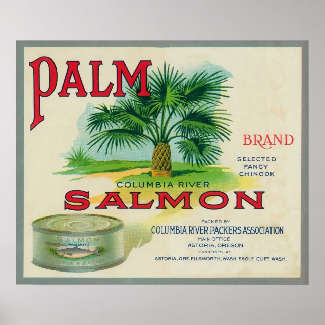 Astoria, Oregon - Palmlachs-Case-Label Poster (Vorne)