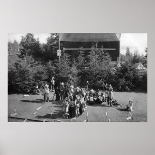 Astoria, Oregon, Tanz des Indischen Krieges im hun Poster