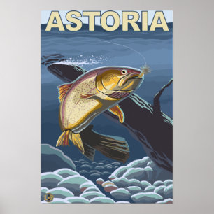Astoria, OregonCutthroat-Forelle Querschnittsaufga Poster
