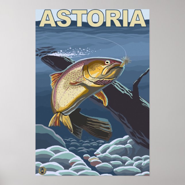 Astoria, OregonCutthroat-Forelle Querschnittsaufga Poster (Vorne)