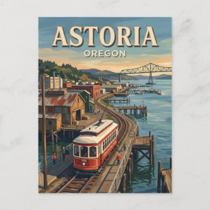 Astoria Trolley Oregon Postkarte