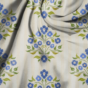 Astors Bouquet Blaues Blumen Handgezeichnetes Must Stoff