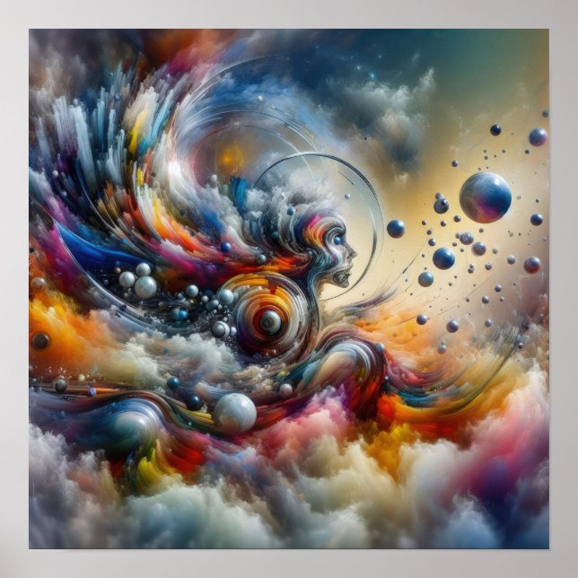 Astra Dance - Abstrakte Frau - surreale Kunst Poster (Vorne)