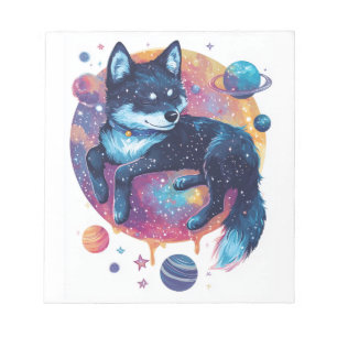 Astral Akita � Kosmischer Weltraumhund Notizblock