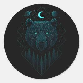 Astral Bear - Cosmic Strength Power Runder Aufkleber