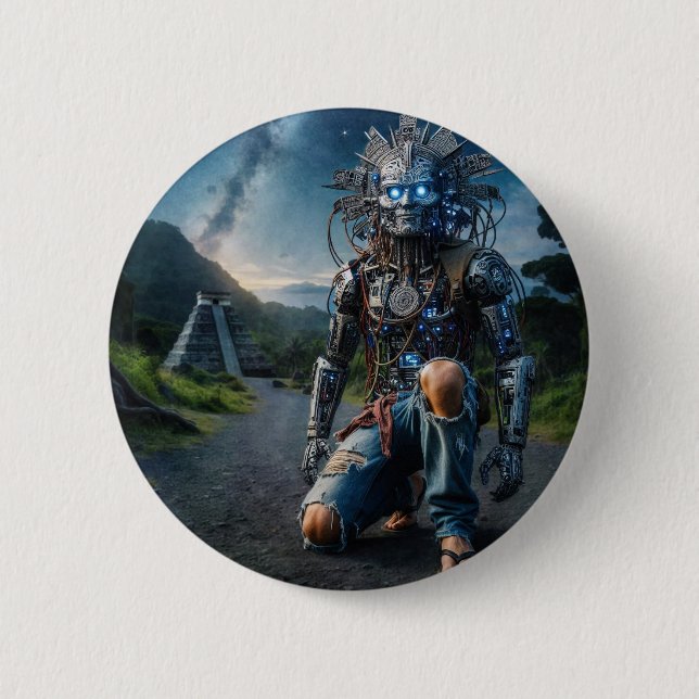 Astral Blue Jeans Warrior Button (Vorderseite)