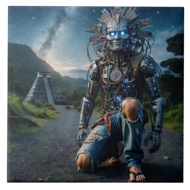 Astral Blue Jeans Warrior Fliese (Vorderseite)