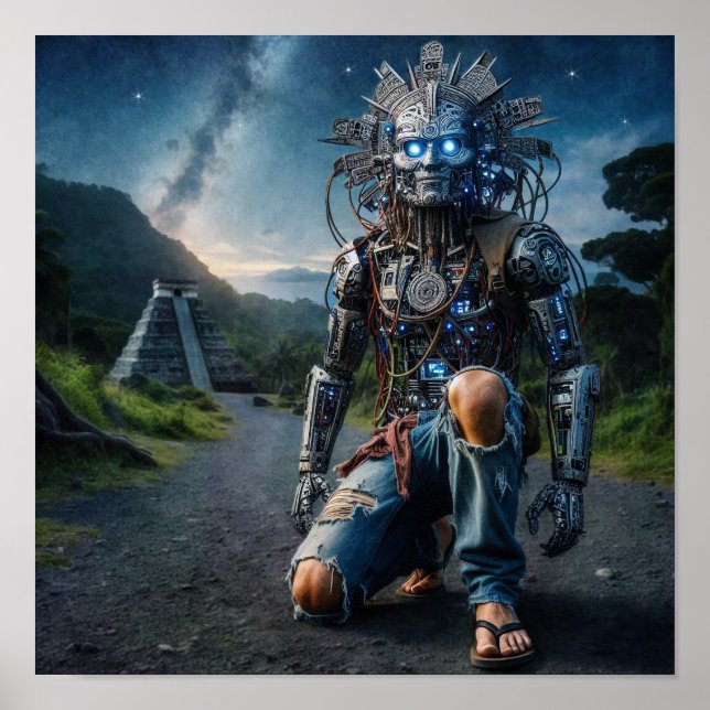 Astral Blue Jeans Warrior Poster (Vorne)