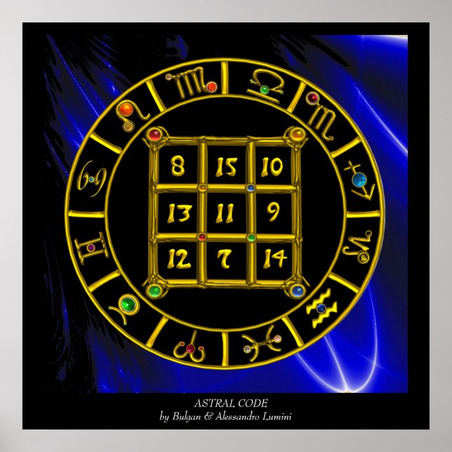 ASTRAL CODE,MAGIC SQUARE 33 Zodiac Astrology Chart Poster (Vorne)