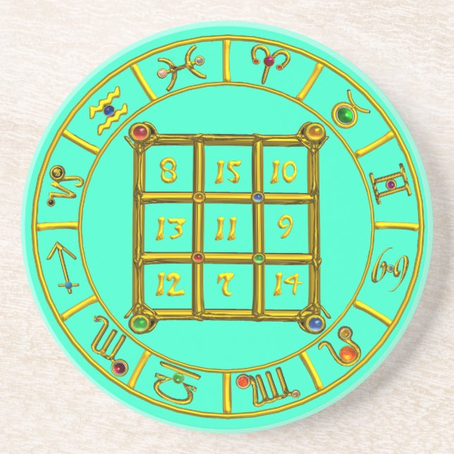 ASTRAL CODE,MAGIC SQUARE 33 Zodiac Astrology Chart Untersetzer (Vorne)