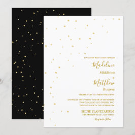 Astral Gold Spots Black Abend Wedding Einladung
