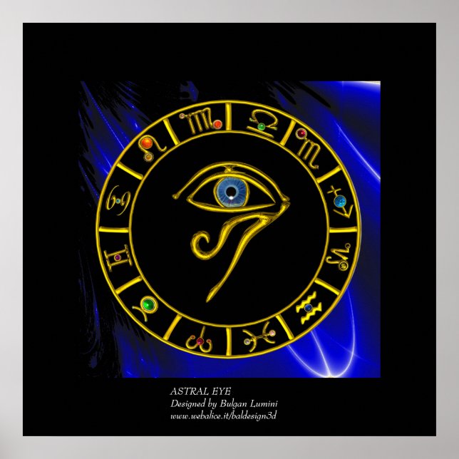 ASTRAL HORUS EYE / BLAUE TALISMAN Zodiac Chart Poster (Vorne)