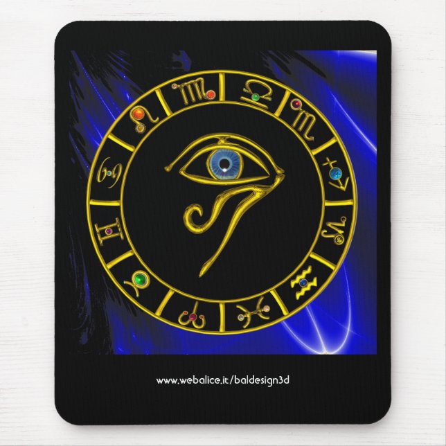 ASTRAL HORUS EYE, BLUE TALISMAN Astrologie Chart Mousepad (Vorne)
