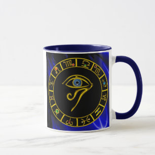 ASTRAL HORUS EYE, BLUE TALISMAN Astrologie Chart Tasse