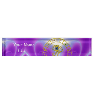 ASTRAL HORUSAUGE, BLUE TALISMAN Zodiac Chart ,Pink Namensplakette