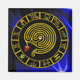 ASTRAL LABYRINTH GOLD ZODIAC CHART Astrologie Magnet