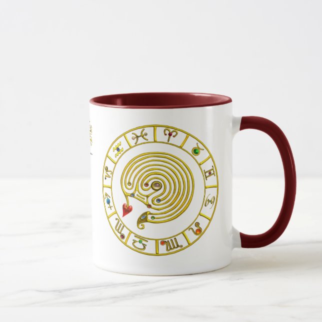 ASTRAL LABYRINTH GOLD ZODIAC CHART Astrologie Tasse (Rechts)