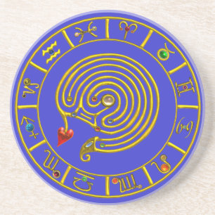 ASTRAL LABYRINTH GOLD ZODIAC CHART Astrologie Untersetzer