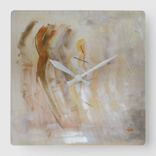 'Astral Lights' von Ramona Walach Quadratische Wanduhr